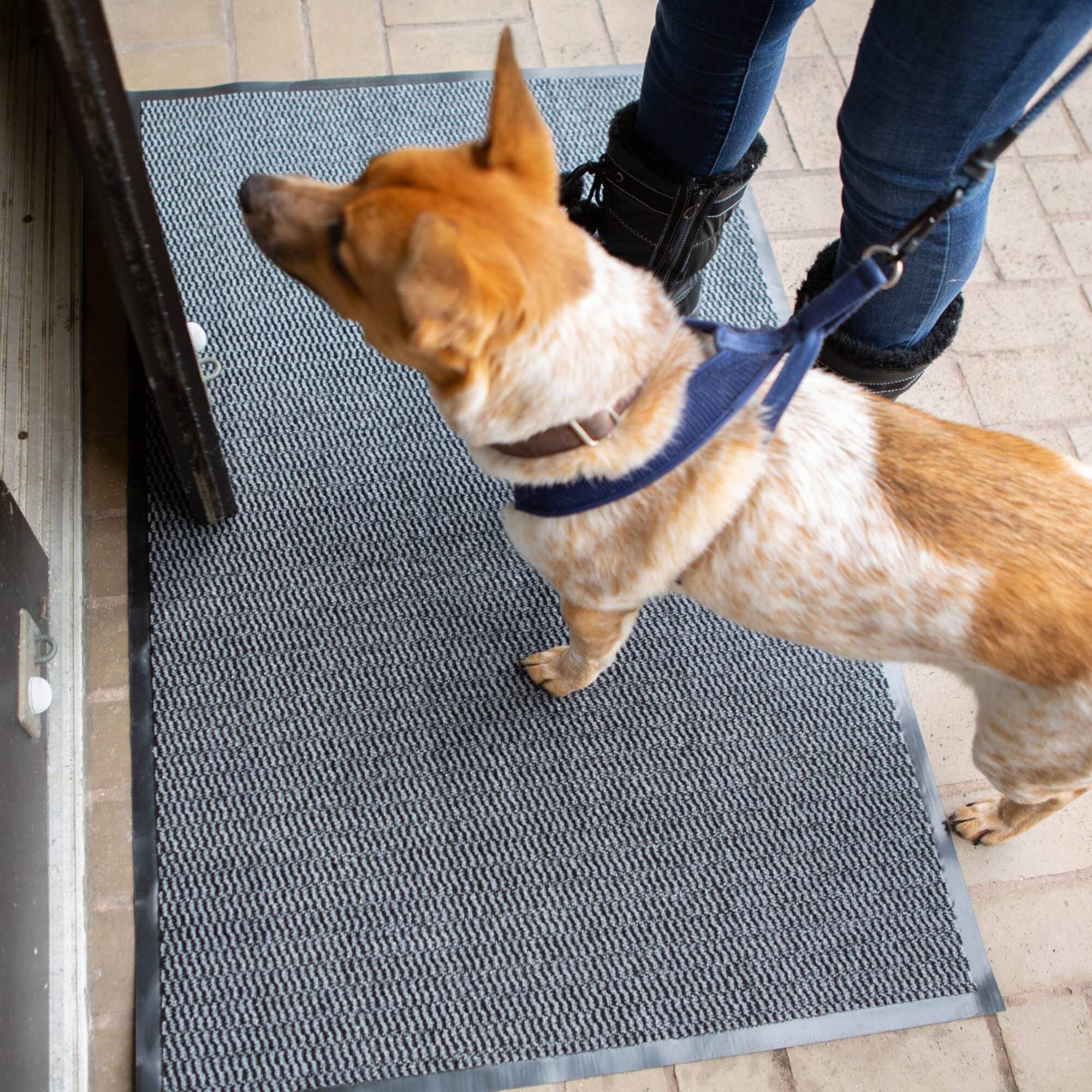 DII® Gray & Black Walk Off Utility Doormat, 30" x 48"